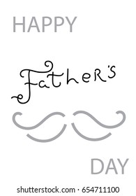 Happy father's day. Graphic image of a mustache. Greeting card for father's day