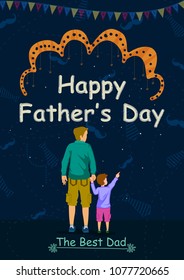 Happy Father's Day greeting background in vector