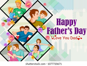 Happy Father's Day greeting background in vector