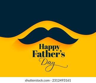 happy father's day greeting background with moustache design vector