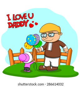 Happy Father's Day greeting background in vector