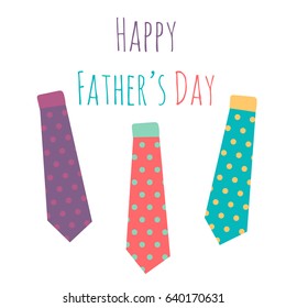 Happy Fathers Day Greeting Banner With Necktie. Vector