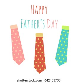 Happy Fathers Day Greeting Banner With Necktie. Vector