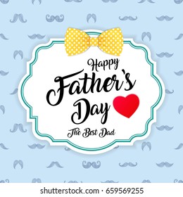 Happy Fathers Day greeting with bow tie design.