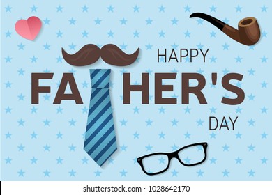 Happy Father's Day greeting card. Happy Father's Day poster. Vector illustration.