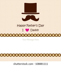 Happy Father's Day Greeting Card / mustache & hat design