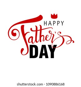 Happy Fathers Day greeting card design for men's event, banner or poster. Abstract background with paper cut mustache, tie and glasses. Hand lettering text ,typography . Vector illustration