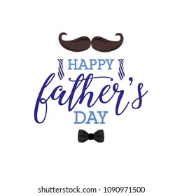 Happy Fathers day greeting card with typographic design. Vector illustration.