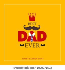 Happy Fathers day greeting card with typographic design. Vector illustration.