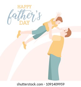 Happy Fathers day greeting card with typographic design. Vector illustration.