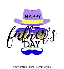 Happy Fathers day greeting card with typographic design. Vector illustration.