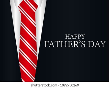 Happy Father's Day greeting card. A suit with a tie, a festive banner. Vector illustration