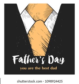 Happy Father's  Day greeting card. Father's day vector illustration with a tie