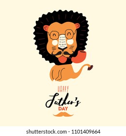 Happy Fathers Day greeting card design for men's event, banner or poster. Vector postcard illustration