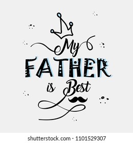 Happy Fathers Day Greeting Card Design Background.