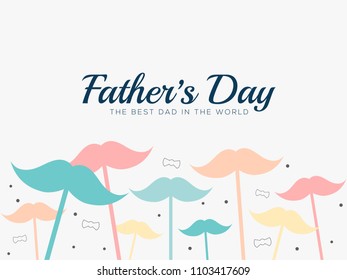 Happy Fathers Day Greeting Card Design Background.