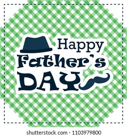 Happy Father's day greeting card with pattern background vector 