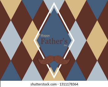 Happy Fathers Day greeting card, vector illustration.