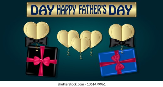 happy fathers day greeting card vector illustration 