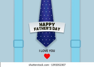 Tarjeta de felicitación del Día del Padre (diseño de pantalones y corbata) - Vector