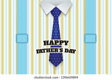Happy Father's Day Greeting Card / I Love My DAD ( shirt and tie design ) - Vector