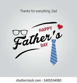 Happy Father's Day greeting card. Vector Illustration.