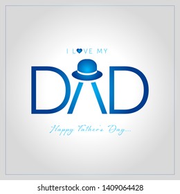 happy fathers day greeting card vector illustration