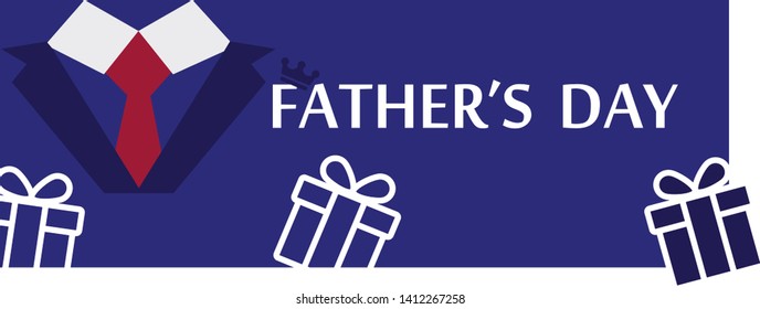 Happy father's day greeting card vector blue