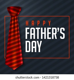 Happy Father's Day greeting card with necktie as symbol. Simple, clean and elegant vector illustration