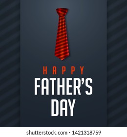 Happy Father's Day greeting card with necktie as symbol. Simple, clean and elegant vector illustration