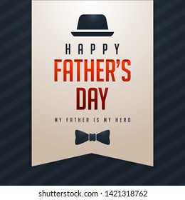 Happy Father's Day greeting card with simple, clean and elegant vector illustration