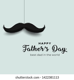 Happy Fathers Day greeting card mustache   Vector illustration. EPS 10