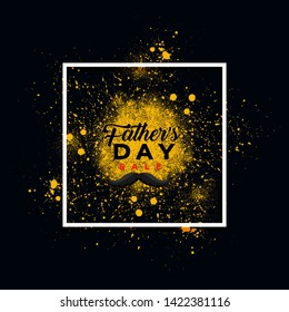 Happy Fathers Day greeting card design mustache Vector illustration. EPS 10