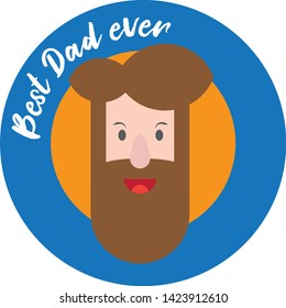 Happy Father's Day greeting card. Vector illustration of a flat design