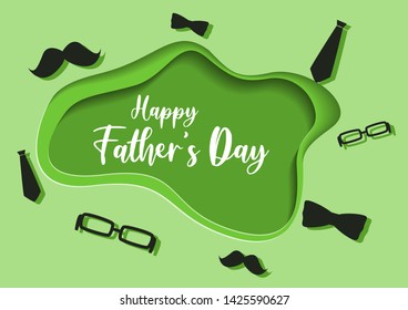 happy father's day greeting card wallpaper backround you are my super hero dad in green theme and paper cut style
