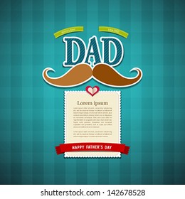 Happy fathers day greeting card background, vector illustration