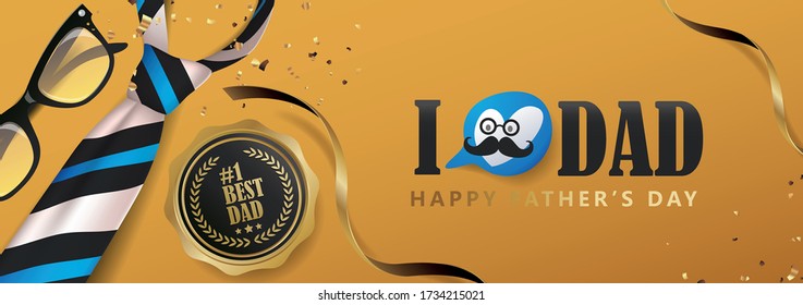 Happy Fathers Day greeting card background. Vector illustration.