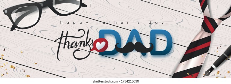 Happy Fathers Day greeting card background. Vector illustration.