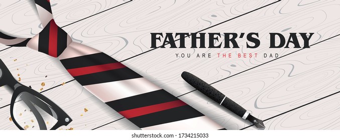 Happy Fathers Day greeting card background. Vector illustration.