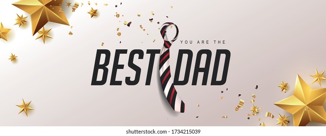 Happy Fathers Day greeting card background. Vector illustration.