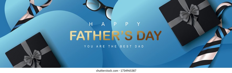 Happy Fathers Day greeting card background. Vector illustration.