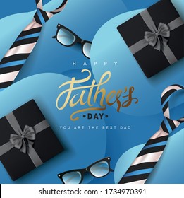 Happy Fathers Day greeting card background. Vector illustration.