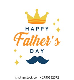 Happy Father's Day greeting card. Vector flat illustration. Calligraphy letter.