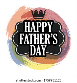 Happy fathers day Greeting card with watercolor background