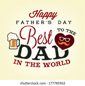 Happy Father's Day Greeting Card Template in Vintage Style