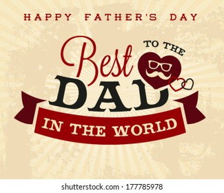 Happy Father's Day Greeting Card Template in Vintage Style