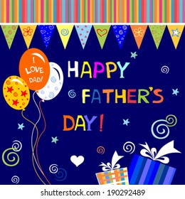 Happy father's day greeting card. Vector Illustration