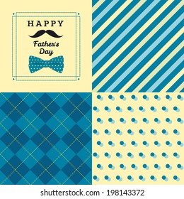 Happy father's day greeting card with pattern. Stylish vector modern illustration and design element