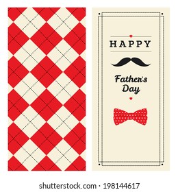 Happy father's day greeting card with pattern. Stylish vector modern illustration and design element