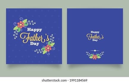 Happy Father's Day Greeting Card Or Posts Decorated With Floral And Copy Space.